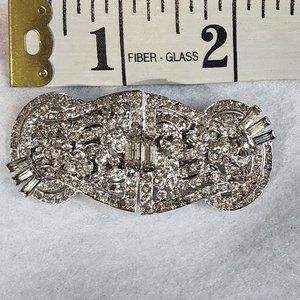 Vintage Signed Mazer Bros. Duette Rhinestone Brooch